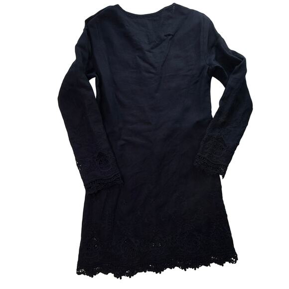 Malvin Hamburg Linen Navy Embroidered Tunic Dress Long Sleeve Boho Size S - Picture 2 of 16
